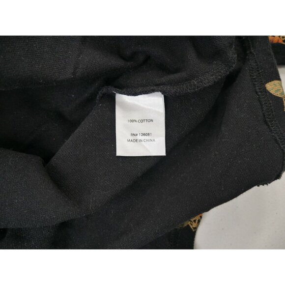 Reason NYC Long Sleeve Black Polo Shirt Facial Floral Pattern Print Mens Large - Picture 9 of 10